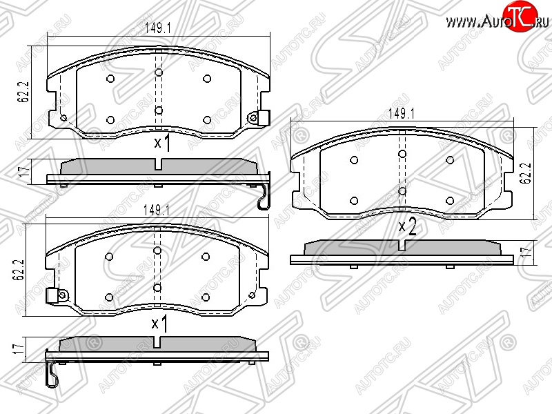 1 559 р. Колодки тормозные SAT (передние)  Chevrolet Captiva (2006-2011), Opel Antara (2006-2010)  с доставкой в г. Санкт‑Петербург