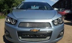 3 199 р. Сетка на бампер Russtal (хром) Chevrolet Captiva 2-ой рестайлинг (2013-2016)  с доставкой в г. Санкт‑Петербург. Увеличить фотографию 3