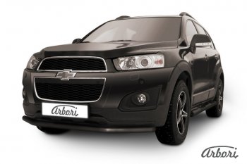 6 389 р. Защита переднего бампера Arbori (черная, 1 труба d57 mm). Chevrolet Captiva 2-ой рестайлинг (2013-2016)  с доставкой в г. Санкт‑Петербург. Увеличить фотографию 1