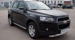 18 399 р. Защита переднего бампера (2 трубыØ63 и 42 мм, нержавейка) SLITKOFF Chevrolet Captiva  дорестайлинг (2006-2011)  с доставкой в г. Санкт‑Петербург. Увеличить фотографию 4