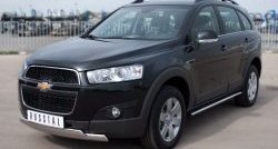 25 999 р. Защита переднего бампера (2 трубыØ75х42 мм, нержавейка) Russtal Chevrolet Captiva 1-ый рестайлинг (2011-2013)  с доставкой в г. Санкт‑Петербург. Увеличить фотографию 4