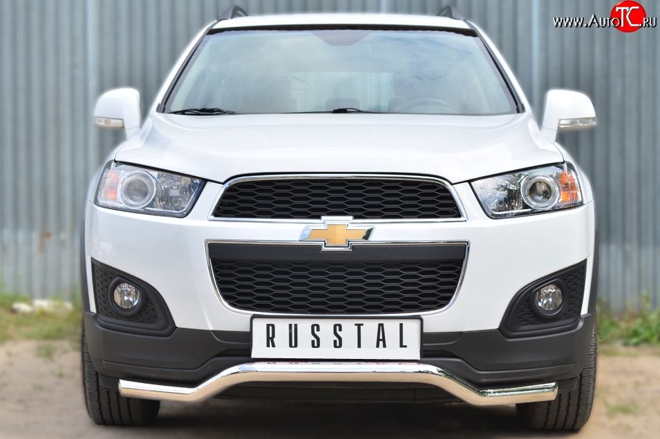 15 999 р. Защита переднего бампера (Ø63 мм волна, нержавейка) Russtal Chevrolet Captiva 2-ой рестайлинг (2013-2016)  с доставкой в г. Санкт‑Петербург