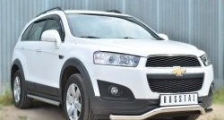 13 849 р. Защита порогов из круглой трубы диаметром 63 мм (рестайлинг) Russtal Chevrolet Captiva 2-ой рестайлинг (2013-2016) (Защита порогов с со скосами на торцах (вариант 1))  с доставкой в г. Санкт‑Петербург. Увеличить фотографию 4