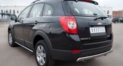 4 879 р. Защита заднего бампера (Ø75x42 мм, нержавейка) Russtal  Chevrolet Captiva (2011-2013) 1-ый рестайлинг  с доставкой в г. Санкт‑Петербург. Увеличить фотографию 4