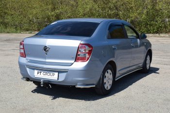 9 549 р. Защита заднего бампера Petroil Tuning (уголки Ø51)  Chevrolet Cobalt (2019-2023) седан 2-ой рестайлинг (Нержавейка)  с доставкой в г. Санкт‑Петербург. Увеличить фотографию 3