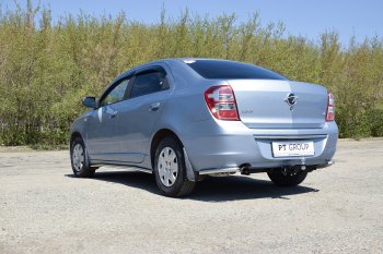 9 549 р. Защита заднего бампера Petroil Tuning (уголки Ø51)  Chevrolet Cobalt (2019-2023) седан 2-ой рестайлинг (Нержавейка)  с доставкой в г. Санкт‑Петербург. Увеличить фотографию 5