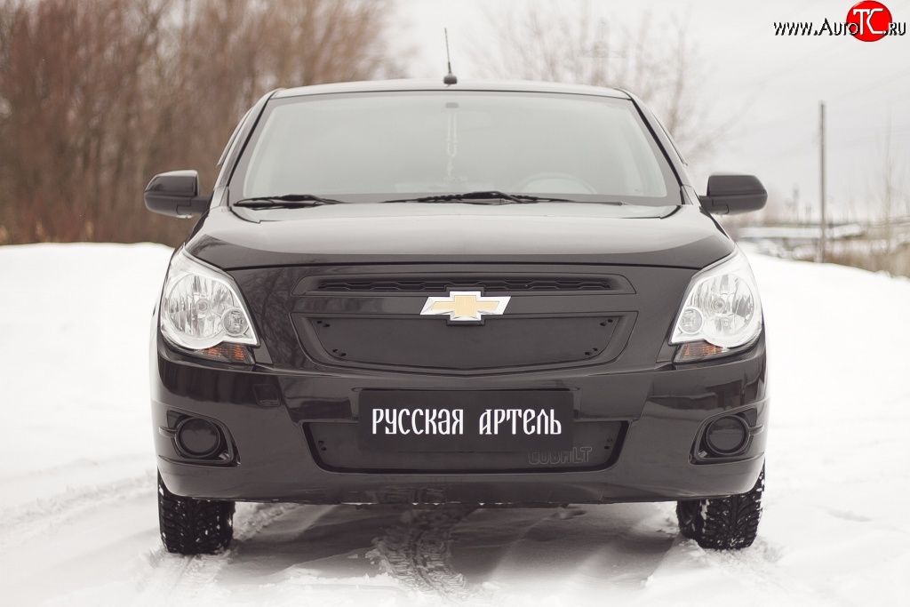 659 р. Зимняя заглушка решетки радиатора RA  Chevrolet Cobalt (2011-2016) седан дорестайлинг (Неокрашенная)  с доставкой в г. Санкт‑Петербург