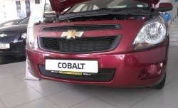 2 089 р. Нижняя сетка на бампер Russtal (черная) Chevrolet Cobalt седан дорестайлинг (2011-2016)  с доставкой в г. Санкт‑Петербург. Увеличить фотографию 2