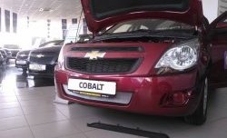 2 189 р. Нижняя сетка на бампер Russtal (хром) Chevrolet Cobalt седан дорестайлинг (2011-2016)  с доставкой в г. Санкт‑Петербург. Увеличить фотографию 3