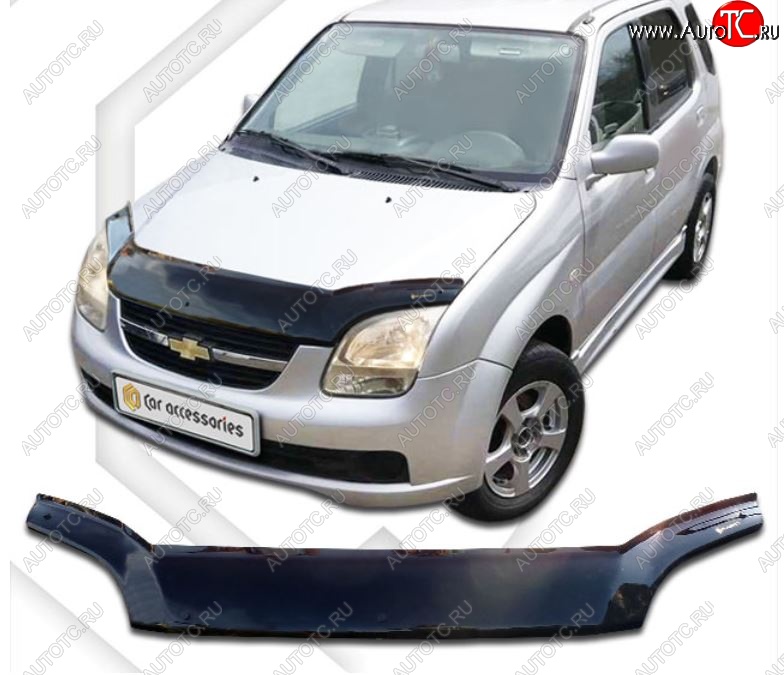 1 999 р. Дефлектор капота (правый руль) CA-Plastic  Chevrolet Cruze  HR51S,HR81S (2001-2008) хэтчбек (Япония) (Classic черный, Без надписи)  с доставкой в г. Санкт‑Петербург