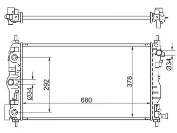 Радиатор двигателя SAT (пластинчатый, МКПП/АКПП, Z20S1, LLW, Z20D1)  Cruze ( J300,  J305,  J308), Orlando