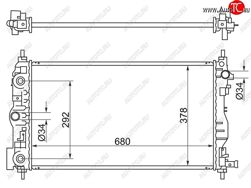 6 499 р. Радиатор двигателя SAT (пластинчатый, МКПП/АКПП, Z20S1, LLW, Z20D1) Chevrolet Cruze J300 седан рестайлинг (2012-2015)  с доставкой в г. Санкт‑Петербург