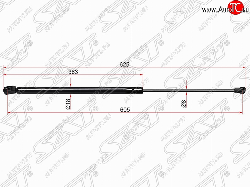 599 р. Газовый упор крышки багажника SAT  Chevrolet Cruze  хэтчбек (2009-2012) J305  с доставкой в г. Санкт‑Петербург