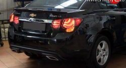 3 589 р. Диффузор заднего бампера Sport Chevrolet Cruze J300 седан дорестайлинг (2009-2012) (Глянец под окраску, Неокрашенный)  с доставкой в г. Санкт‑Петербург. Увеличить фотографию 7