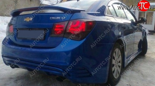 6 699 р. Задний бампер Sport Chevrolet Cruze J300 седан дорестайлинг (2009-2012) (Неокрашенный)  с доставкой в г. Санкт‑Петербург