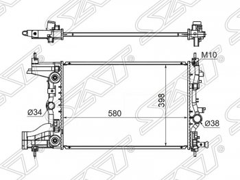 Радиатор SAT (пластинчатый, 1,8/1,6, АКПП) Chevrolet Cruze (J300,  J305,  J308), Orlando, Opel Astra (J), Zafira (С,  C)