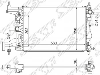 4 899 р. Радиатор двигателя SAT (трубчатый, МКПП/АКПП)  Chevrolet Cruze ( J300,  J305,  J308) - Lacetti ( седан,  универсал,  хэтчбек)  с доставкой в г. Санкт‑Петербург. Увеличить фотографию 1