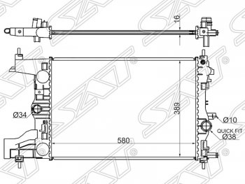 4 699 р. Радиатор двигателя SAT (трубчатый, 1.4/1.6/1.8, МКПП) Chevrolet Cruze J300 седан дорестайлинг (2009-2012)  с доставкой в г. Санкт‑Петербург. Увеличить фотографию 1