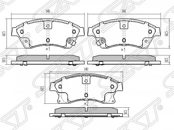 1 399 р. Колодки тормозные передние SAT (диски 276мм)  Chevrolet Aveo (T300), Cruze (J300,  J305,  J308,  D2LC-K), Opel Astra (J)  с доставкой в г. Санкт‑Петербург. Увеличить фотографию 1