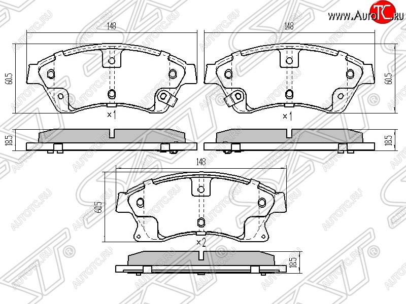 1 399 р. Колодки тормозные передние SAT (диски 276мм) Opel Astra J универсал дорестайлинг (2009-2012)  с доставкой в г. Санкт‑Петербург