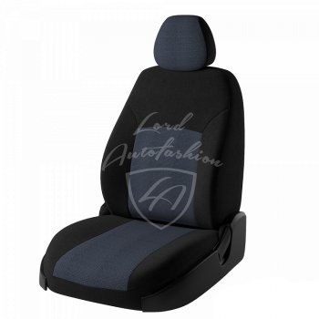 6 699 р. Чехлы для сидений Lord Autofashion Дублин (жаккард) Chevrolet Lacetti седан (2002-2013) (Черный, вставка Ёж Синий)  с доставкой в г. Санкт‑Петербург. Увеличить фотографию 1