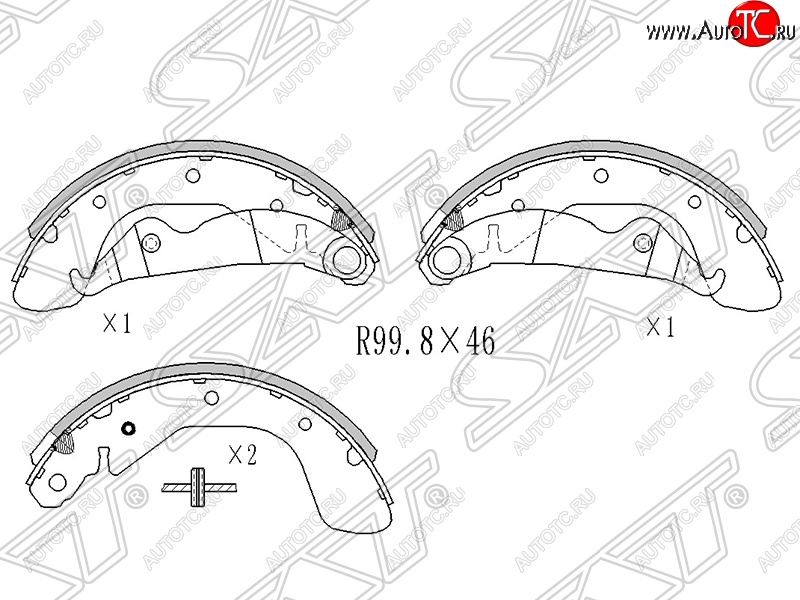 1 739 р. Колодки тормозные SAT (задние) Daewoo Nexia рестайлинг (2008-2015)  с доставкой в г. Санкт‑Петербург