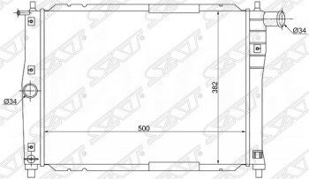 4 099 р. Радиатор двигателя SAT (пластинчатый, МКПП)  Chevrolet Lanos ( T100,  T150,  седан) (1997-2017), Daewoo Sense  Т100 (1997-2008), ЗАЗ Chance ( седан,  хэтчбэк) (2009-2017), ЗАЗ Sens ( седан,  хэтчбэк) (2007-2017)  с доставкой в г. Санкт‑Петербург. Увеличить фотографию 1