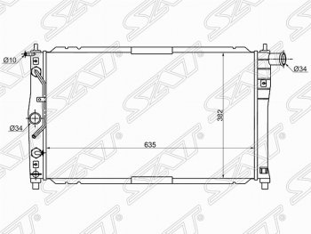 6 449 р. Радиатор двигателя SAT ( (пластинчатый, 1.3/1.5/1.6, АКПП, кондиционер)  Chevrolet Lanos ( T100,  T150,  седан) (1997-2017), Daewoo Sense  Т100 (1997-2008), ЗАЗ Chance ( седан,  хэтчбэк) (2009-2017), ЗАЗ Sens ( седан,  хэтчбэк) (2007-2017)  с доставкой в г. Санкт‑Петербург. Увеличить фотографию 1