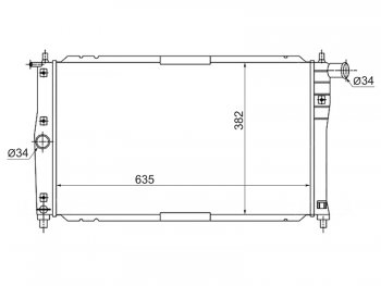 Радиатор двигателя SAT (трубчатый, 1.3/1.5/1.6, МКПП, кондиционер). Chevrolet (Шевролет) Lanos (Ланос) ( T100,  T150,  седан) (1997-2017), Daewoo (Даеву) Sense (Сенс)  Т100 (1997-2008), ЗАЗ (ZAZ) Chance (Шанс) ( седан,  хэтчбэк) (2009-2017),  Sens (Сенс) ( седан,  хэтчбэк) (2007-2017)