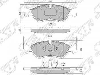 Колодки тормозные SAT (передние) Daewoo Lanos T150 рестайлинг, седан (2000-2009)