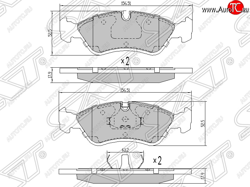 1 189 р. Колодки тормозные SAT (передние) Opel Astra F седан рестайлинг (1994-1998)  с доставкой в г. Санкт‑Петербург