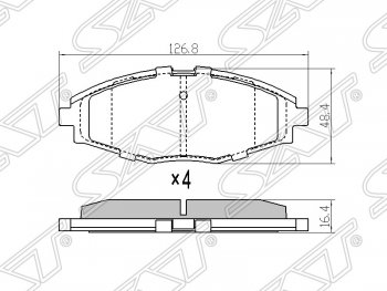 Колодки тормозные SAT (для диска 236 mm) Chevrolet (Шевролет) Lanos (Ланос)  T100 (2002-2017), Daewoo (Даеву) Nexia (Нексия)  рестайлинг (2008-2015), ЗАЗ (ZAZ) Chance (Шанс) ( седан,  хэтчбэк) (2009-2017)