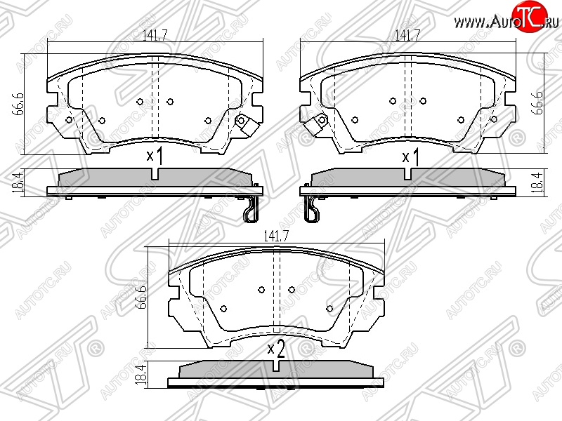 1 199 р. Колодки тормозные SAT (передние) Opel Astra J универсал дорестайлинг (2009-2012)  с доставкой в г. Санкт‑Петербург