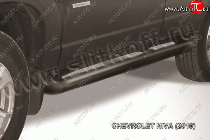 9 199 р. Защита порогов d76 труба Slitkoff  Chevrolet Niva  2123 (2009-2020) рестайлинг (Нержавейка, Полированная)  с доставкой в г. Санкт‑Петербург