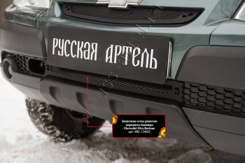 1 199 р. Защитная сетка решетки переднего бампера RA Chevrolet Niva 2123 рестайлинг (2009-2020)  с доставкой в г. Санкт‑Петербург. Увеличить фотографию 2