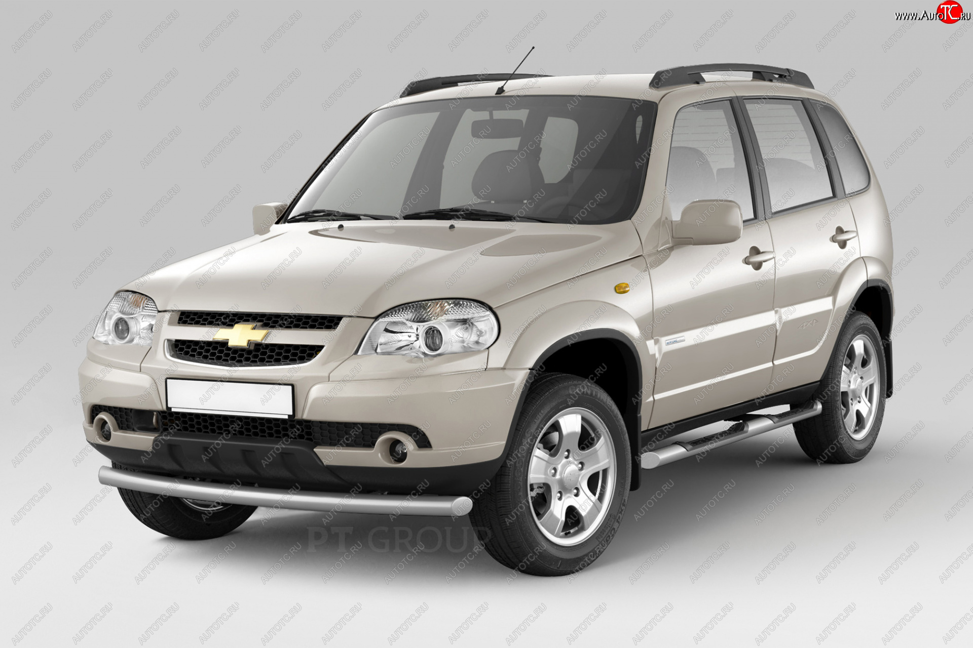 4 299 р. Защита порогов из трубы Ø63 мм с проступью Petroil Tuning  Chevrolet Niva  2123 (2009-2020), Лада 2123 (Нива Шевроле) (2009-2021) (Сталь полимерным покрытием в цвет: серебристый ❞Искра❝)  с доставкой в г. Санкт‑Петербург