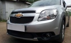 1 389 р. Сетка в решетку радиатора (верхняя) Russtal  Chevrolet Orlando (2011-2018) (черная)  с доставкой в г. Санкт‑Петербург. Увеличить фотографию 2