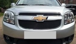 1 389 р. Сетка в решетку радиатора (верхняя) Russtal  Chevrolet Orlando (2011-2018) (черная)  с доставкой в г. Санкт‑Петербург. Увеличить фотографию 4