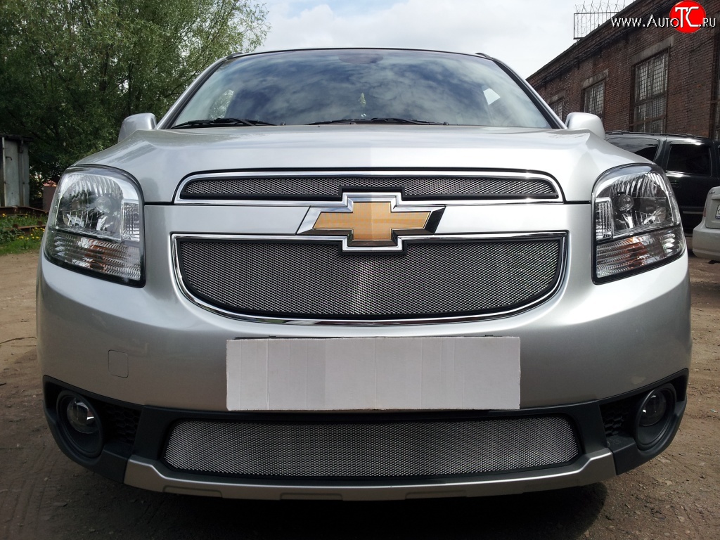 1 539 р. Сетка в решетку радиатора (нижняя) Russtal  Chevrolet Orlando (2011-2018) (хром)  с доставкой в г. Санкт‑Петербург