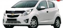 529 р. Дефлектор капота NovLine Chevrolet Spark M300 дорестайлинг (2010-2015)  с доставкой в г. Санкт‑Петербург. Увеличить фотографию 1