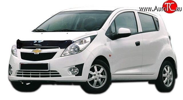 529 р. Дефлектор капота NovLine Chevrolet Spark M300 дорестайлинг (2010-2015)  с доставкой в г. Санкт‑Петербург