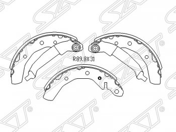 1 239 р. Колодки тормозные SAT (задние) Chevrolet Spark M300 дорестайлинг (2010-2015)  с доставкой в г. Санкт‑Петербург. Увеличить фотографию 1