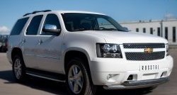 23 999 р. Защита переднего бампера (2 трубыØ76 мм, нержавейка) Russtal Chevrolet Tahoe GMT900 5 дв. (2006-2013)  с доставкой в г. Санкт‑Петербург. Увеличить фотографию 4