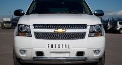 23 999 р. Защита переднего бампера (2 трубыØ76 мм, нержавейка) Russtal Chevrolet Tahoe GMT900 5 дв. (2006-2013)  с доставкой в г. Санкт‑Петербург. Увеличить фотографию 1