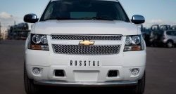 16 999 р. Одинарная защита переднего бампера Russtal диаметром 76 мм (рестайлинг) Chevrolet Tahoe GMT900 5 дв. (2006-2013)  с доставкой в г. Санкт‑Петербург. Увеличить фотографию 1