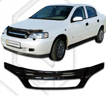 2 599 р. Дефлектор капота CA-Plastic exclusive  Chevrolet Viva (2005-2008) (Classic черный, Без надписи)  с доставкой в г. Санкт‑Петербург. Увеличить фотографию 1