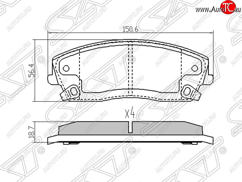 1 259 р. Колодки тормозные SAT (передние)  Chrysler 300C  LX (2004-2011), Dodge Charger (2006-2014)  с доставкой в г. Санкт‑Петербург