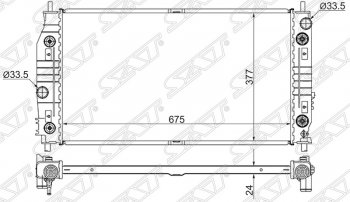 Радиатор двигателя SAT (пластинчатый, 2.7/3.2/3.5, МКПП/АКПП) Chrysler (Крайслер) 300M (300М)  LR седан (1998-2004),  Concorde (Конкорд)  седан (1998-2004), Dodge (Додж) Intrepid (Интерпид) (1998-2004)