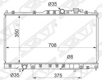 Радиатор двигателя SAT (пластинчатый, на coupe) Chrysler (Крайслер) Sebring (Себринг)  JR (2000-2003), Dodge (Додж) Stratus (Стратус) (2000-2006), Mitsubishi (Митсубиси) Eclipse (Эклипс) (1999-2005)