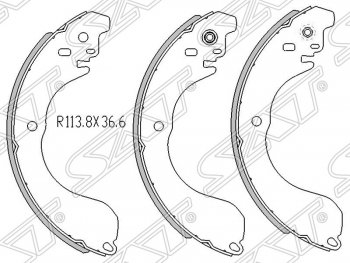 1 429 р. Колодки тормозные SAT (задние)  Nissan Tiida Latio  C11 (2004-2012), Toyota Town Ace  s400 (2008-2020)  с доставкой в г. Санкт‑Петербург. Увеличить фотографию 1